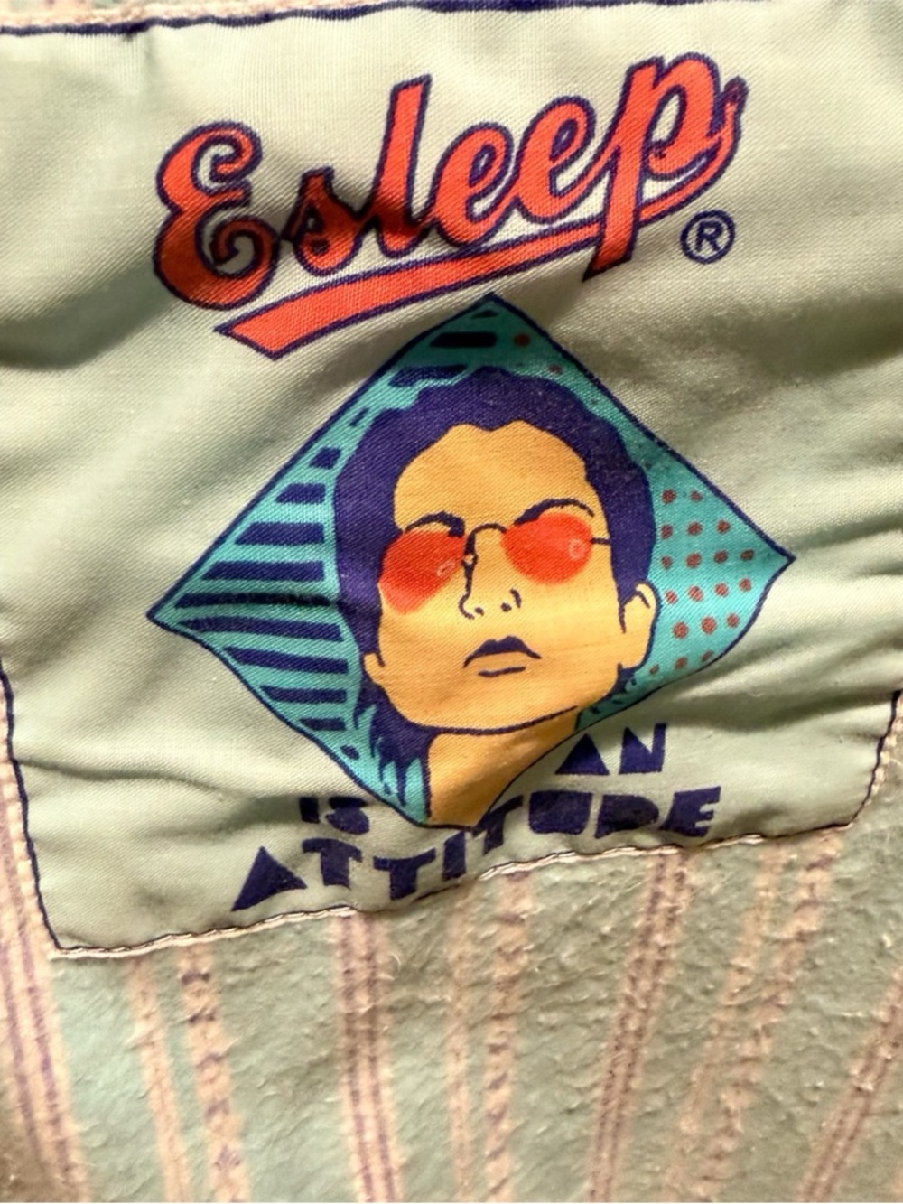 Light Blue Graphic Henley Shirt - Picture 4 of 7